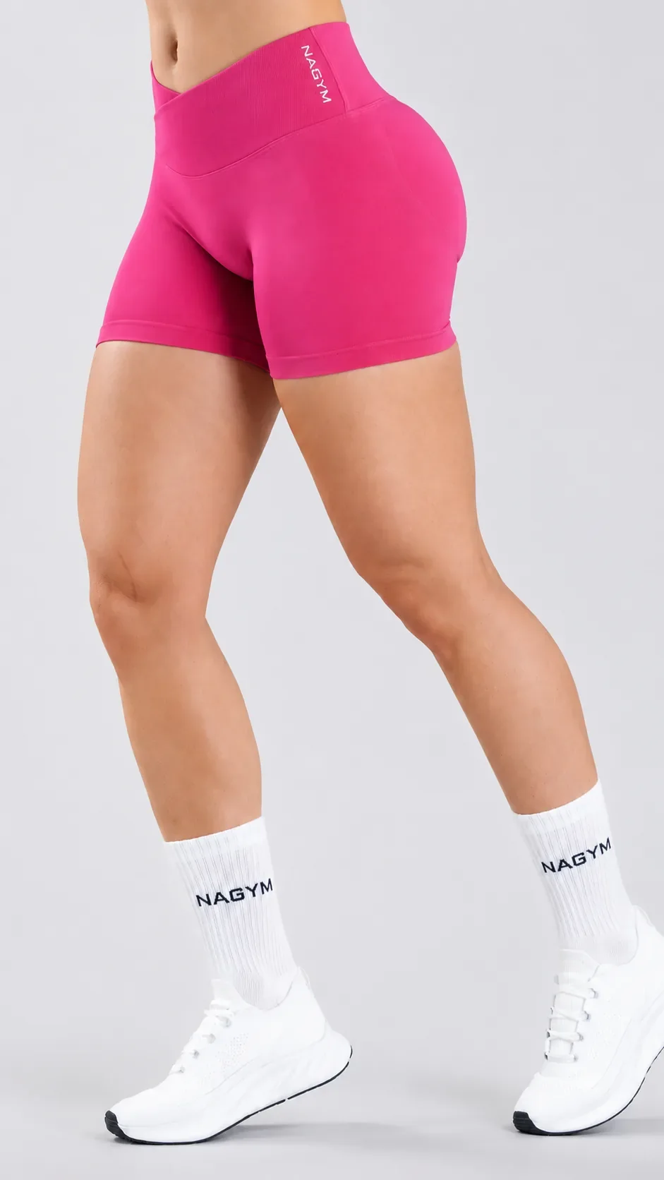 Raspberry NAGYM Contour Shorts, front view